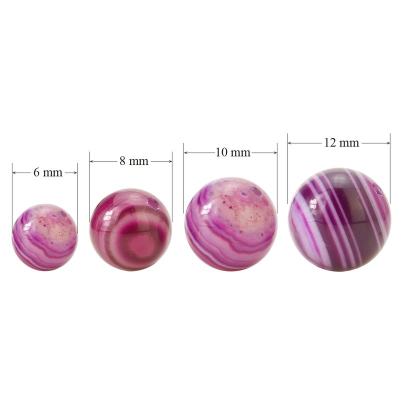 BEADNOVA 8mm Natural Rose Banded Agate Gemstone Smooth Round Loose Beads Approx 16 Inch 48~50 pcs Strand for Jewelry Making - Image 4